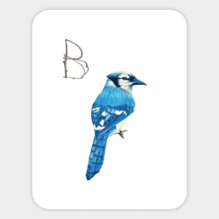 B for blue bird alphabet illustration Sticker